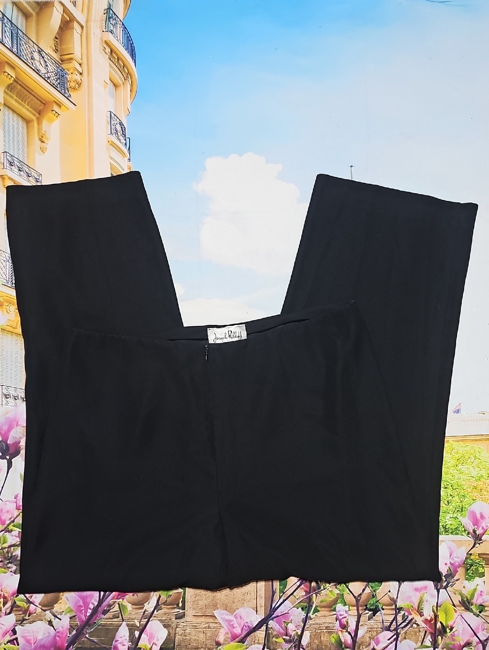 Joseph Ribkoff Wide Leg High Waist Black Pants Size 16‎